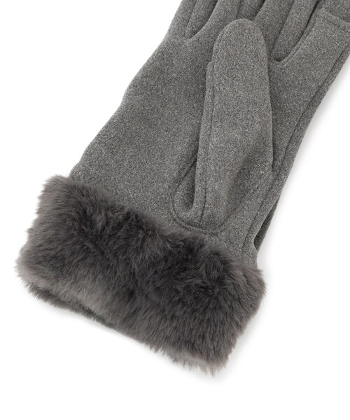 ITS'DEMO（イッツデモ）の「【手洗い可】ファーカフスジャージグローブ（手袋・レディース・ブラウン系/ブラック/チャコールグレー/ダークブラウン・00）」の8枚目の写真