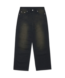 ROOMY LOOSE WASHED PANTS - WASHED BLACK