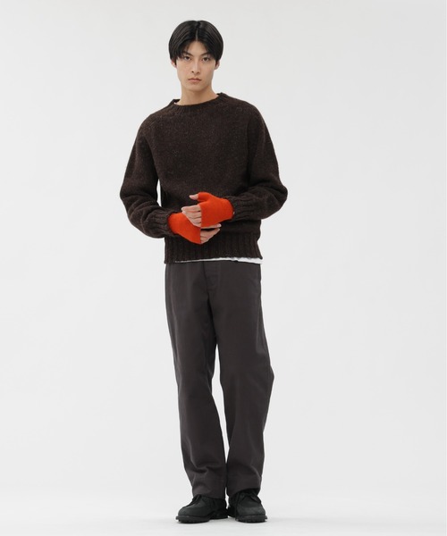 MHL.（エムエイチエル）の「FELTED DRY WOOL（手袋・レディース・ダークブラウン/オフホワイト/オレンジ・FREE）」の5枚目の写真