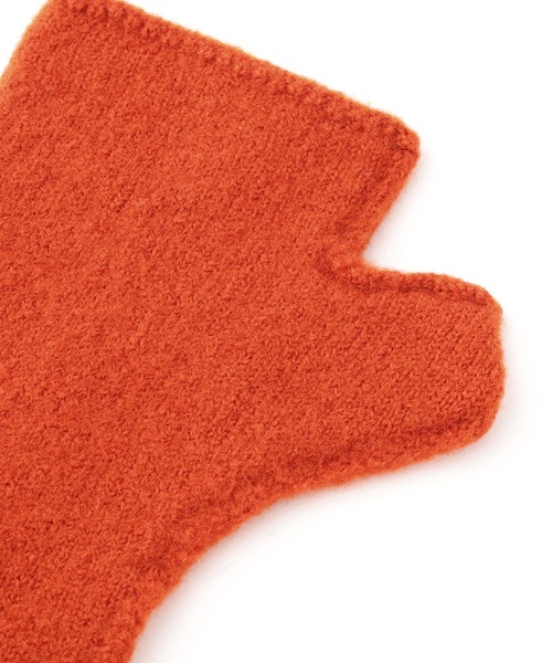 MHL.（エムエイチエル）の「FELTED DRY WOOL（手袋・レディース・ダークブラウン/オフホワイト/オレンジ・FREE）」の6枚目の写真