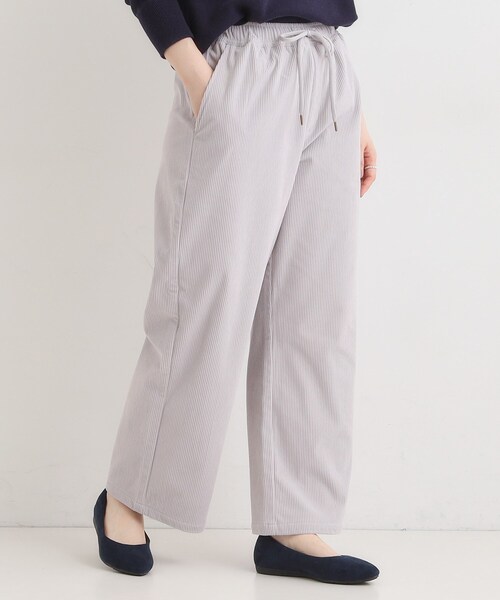 セール】【S-LL/洗濯機可/裏起毛】あったかコーデュロイ ワイドパンツ