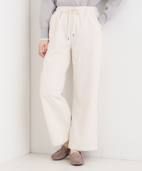 セール】【S-LL/洗濯機可/裏起毛】あったかコーデュロイ ワイドパンツ