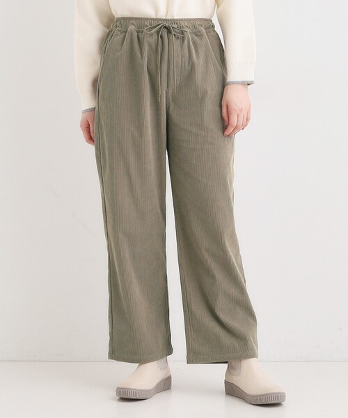 セール】【S-LL/洗濯機可/裏起毛】あったかコーデュロイ ワイドパンツ