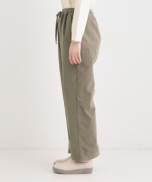 セール】【S-LL/洗濯機可/裏起毛】あったかコーデュロイ ワイドパンツ