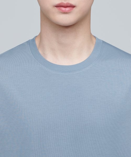 MUSINSA STANDARD（ムシンサスタンダード）の「スーピマベーシッククルーネックTシャツ[クラウディブルー]（Tシャツ/カットソー・メンズ・その他・SMALL）」の4枚目の写真