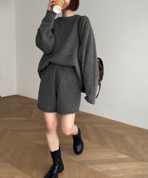 CANAL JEAN（キャナルジーン）の「El mar　ウール混ショートパンツSETUP（セットアップ・レディース・ブラック/グレー/ライトグレー・ONE SIZE）」の3枚目の写真