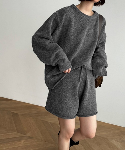 CANAL JEAN（キャナルジーン）の「El mar　ウール混ショートパンツSETUP（セットアップ・レディース・ブラック/グレー/ライトグレー・ONE SIZE）」の4枚目の写真