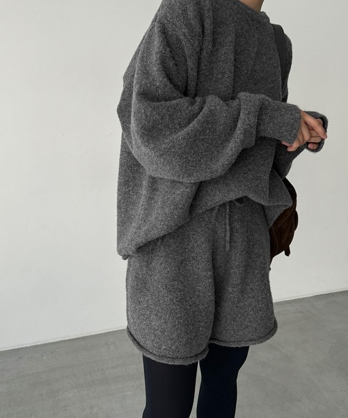 CANAL JEAN（キャナルジーン）の「El mar　ウール混ショートパンツSETUP（セットアップ・レディース・ブラック/グレー/ライトグレー・ONE SIZE）」の6枚目の写真