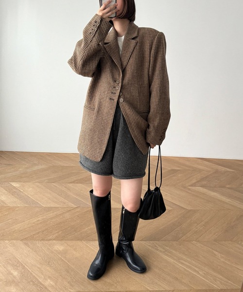 CANAL JEAN（キャナルジーン）の「El mar　ウール混ショートパンツSETUP（セットアップ・レディース・ブラック/グレー/ライトグレー・ONE SIZE）」の8枚目の写真