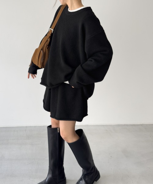 CANAL JEAN（キャナルジーン）の「El mar　ウール混ショートパンツSETUP（セットアップ・レディース・ブラック/グレー/ライトグレー・ONE SIZE）」の9枚目の写真