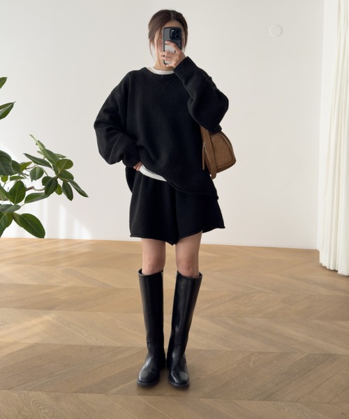 CANAL JEAN（キャナルジーン）の「El mar　ウール混ショートパンツSETUP（セットアップ・レディース・ブラック/グレー/ライトグレー・ONE SIZE）」の11枚目の写真