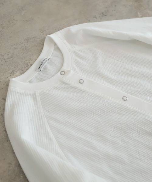 NOMBRE IMPAIR（ノンブルアンペール）の「綿ナイロンシアーテレコ　カットカーデ（カーディガン/ボレロ・レディース・グリーン/ホワイト・FREE）」の20枚目の写真