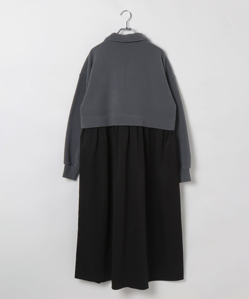 LEPSIM（レプシィム）の「フリースドッキングワンピース　613853（ワンピース・レディース・チャコールグレー/アイボリー・FREE）」の3枚目の写真