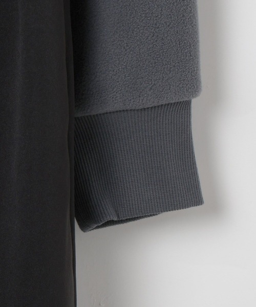 LEPSIM（レプシィム）の「フリースドッキングワンピース　613853（ワンピース・レディース・チャコールグレー/アイボリー・FREE）」の6枚目の写真