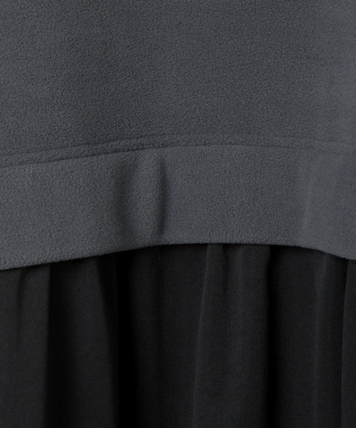 LEPSIM（レプシィム）の「フリースドッキングワンピース　613853（ワンピース・レディース・チャコールグレー/アイボリー・FREE）」の11枚目の写真