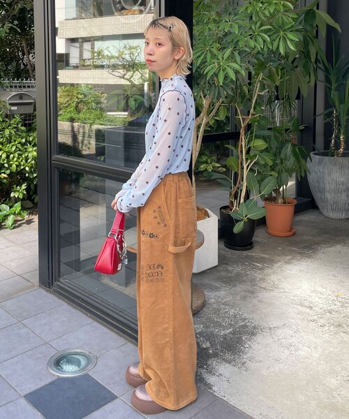 HELLO.SANFRANCISCO(ハローサンフランシスコ)の「【HELLO.SANFRANCISCO/ハローサンフランシスコ】フロッキー星柄シアートップス(Tシャツ/カットソー・レディース・イエロー/ブラック/サックスブルー・ONE SIZE)」の16枚目の写真