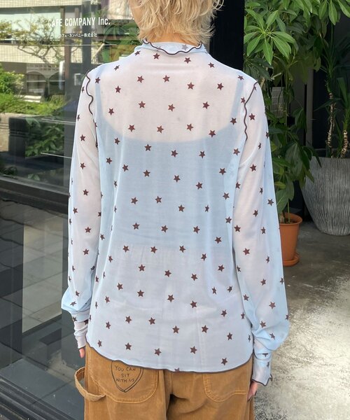 HELLO.SANFRANCISCO(ハローサンフランシスコ)の「【HELLO.SANFRANCISCO/ハローサンフランシスコ】フロッキー星柄シアートップス(Tシャツ/カットソー・レディース・イエロー/ブラック/サックスブルー・ONE SIZE)」の20枚目の写真
