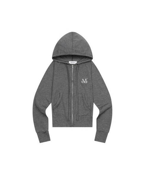 MUCENT(ムセント)の「ライトアップスリムフィットクロップフード集業(4色)(パーカー・レディース・チャコール/ホワイト/グレー/ブラック・FREE)」の4枚目の写真