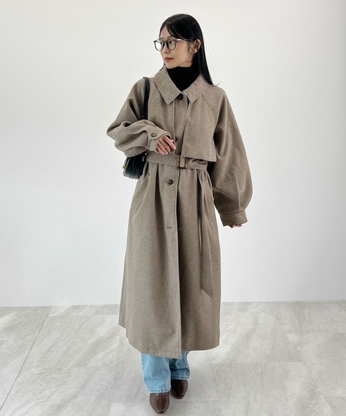 セール】アレンジカラーシングルロングコート（チェスターコート