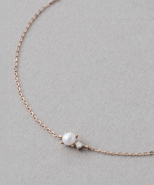 レイヤード] K10MPG ダイヤモンド/パール ブレスレット（ブレスレット