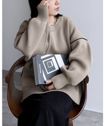 reca | 配色ラインパイピングドルマンニット(ニット/セーター)