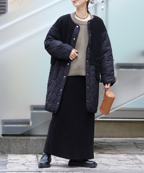 reca（レカ）の「配色ラインパイピングドルマンニット（ニット/セーター・レディース・アイボリー/ブラック/グレー・FREE）」の5枚目の写真