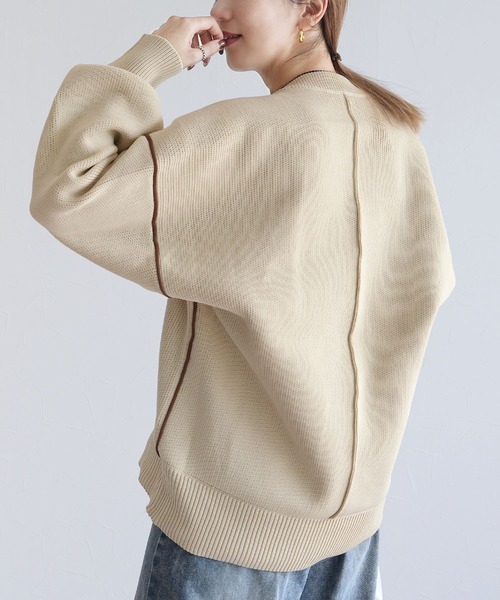 reca（レカ）の「配色ラインパイピングドルマンニット（ニット/セーター・レディース・アイボリー/ブラック/グレー・FREE）」の20枚目の写真