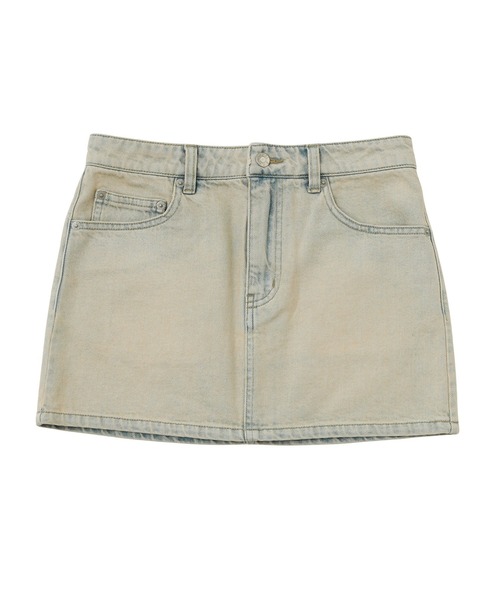 X-girl（エックスガール）の「CURSIVE LOGO DENIM MINI SKIRT（デニムスカート・レディース・ライトインディゴブルー/ピンク・S/M）」の20枚目の写真