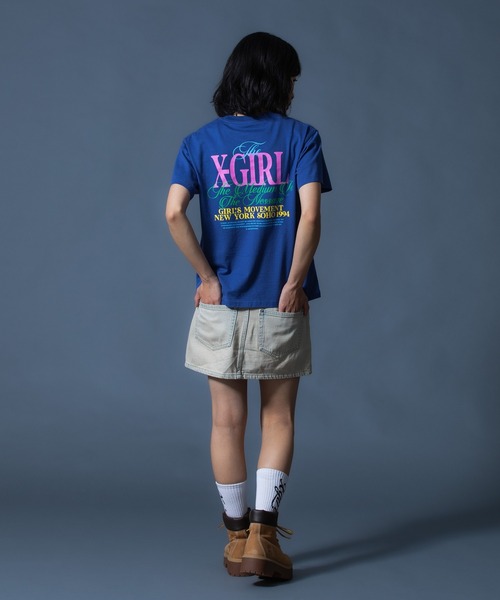 CURSIVE LOGO DENIM MINI SKIRT（デニムスカート）｜X-girl（エックス