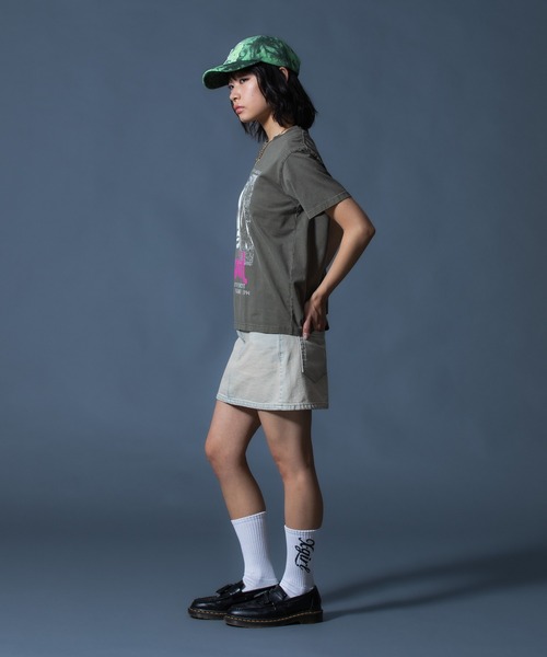 X-girl(エックスガール)の「CURSIVE LOGO DENIM MINI SKIRT(デニムスカート・レディース・ライトインディゴブルー/ピンク・S/M)」の11枚目の写真