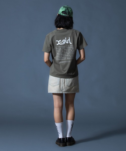 CURSIVE LOGO DENIM MINI SKIRT（デニムスカート）｜X-girl（エックス