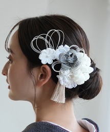 utatane（ウタタネ）の「髪飾り 絞り花＆水引＆タッセル 日本製（和装小物）」