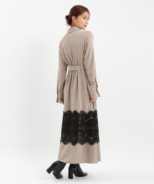 Andemiu（アンデミュウ）の「スソレースキリカエワンピース625316（ワンピース・レディース・ベージュ/ネイビー/ブルー・FREE）」の7枚目の写真