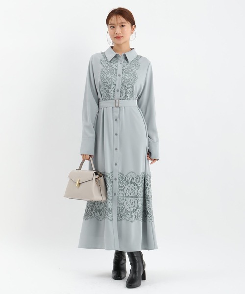 Andemiu（アンデミュウ）の「スソレースキリカエワンピース625316（ワンピース・レディース・ベージュ/ネイビー/ブルー・FREE）」の9枚目の写真