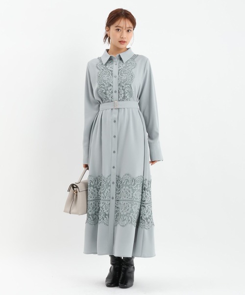 Andemiu（アンデミュウ）の「スソレースキリカエワンピース625316（ワンピース・レディース・ベージュ/ネイビー/ブルー・FREE）」の10枚目の写真