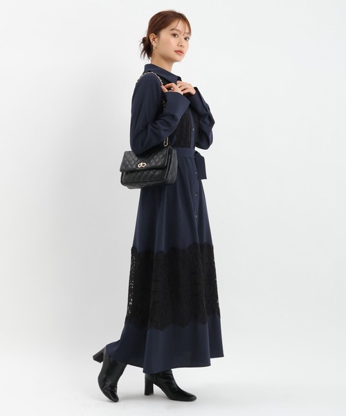 Andemiu（アンデミュウ）の「スソレースキリカエワンピース625316（ワンピース・レディース・ベージュ/ネイビー/ブルー・FREE）」の13枚目の写真