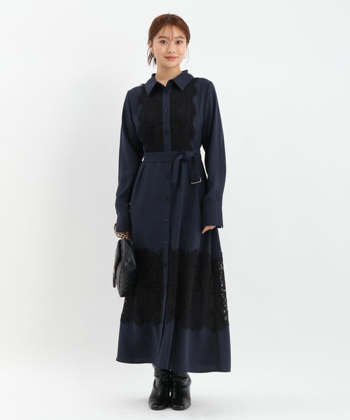 Andemiu（アンデミュウ）の「スソレースキリカエワンピース625316（ワンピース・レディース・ベージュ/ネイビー/ブルー・FREE）」の15枚目の写真