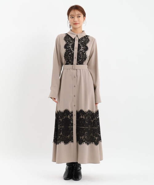 Andemiu（アンデミュウ）の「スソレースキリカエワンピース625316（ワンピース・レディース・ベージュ/ネイビー/ブルー・FREE）」の16枚目の写真