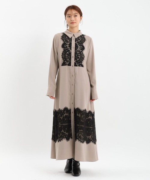 Andemiu（アンデミュウ）の「スソレースキリカエワンピース625316（ワンピース・レディース・ベージュ/ネイビー/ブルー・FREE）」の19枚目の写真