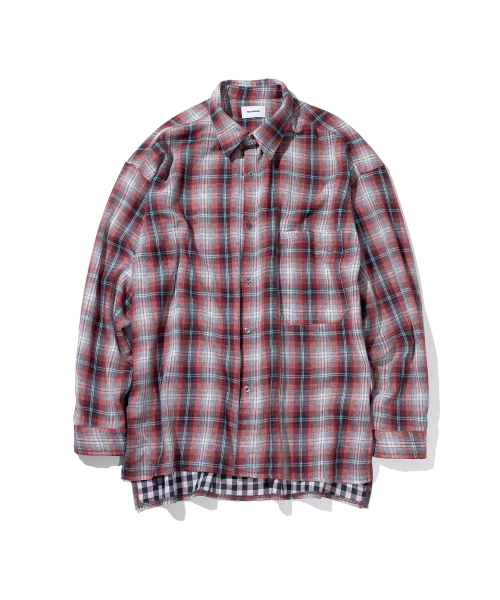 MASSNOUN(マスノウン)の「マルチミックスチェックシャツ MSIST002-RD(シャツ/ブラウス・レディース・その他・MEDIUM/LARGE/X-LARGE)」の1枚目の写真