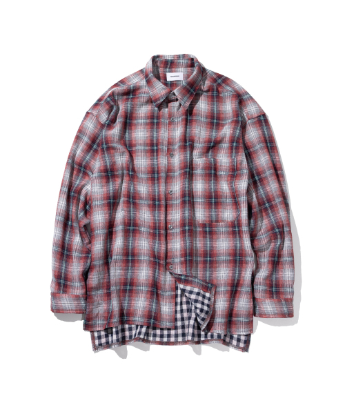 MASSNOUN(マスノウン)の「マルチミックスチェックシャツ MSIST002-RD(シャツ/ブラウス・レディース・その他・MEDIUM/LARGE/X-LARGE)」の3枚目の写真