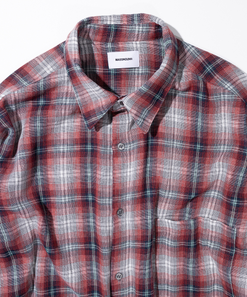 MASSNOUN(マスノウン)の「マルチミックスチェックシャツ MSIST002-RD(シャツ/ブラウス・レディース・その他・MEDIUM/LARGE/X-LARGE)」の4枚目の写真