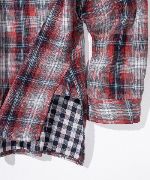MASSNOUN(マスノウン)の「マルチミックスチェックシャツ MSIST002-RD(シャツ/ブラウス・レディース・その他・MEDIUM/LARGE/X-LARGE)」の7枚目の写真