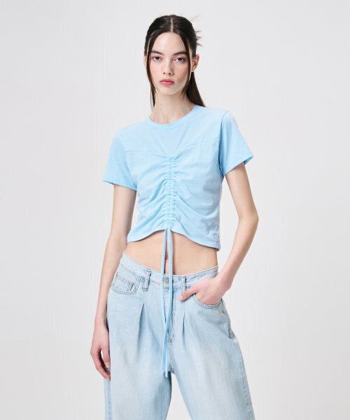 ETMON(エトモン)の「Heart String T-Shirt, Light Blue(Tシャツ/カットソー・レディース・その他・FREE)」の4枚目の写真