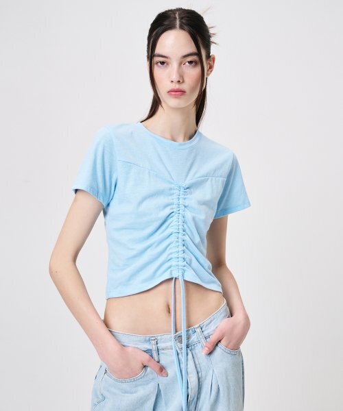ETMON(エトモン)の「Heart String T-Shirt, Light Blue(Tシャツ/カットソー・レディース・その他・FREE)」の5枚目の写真