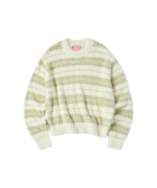 COMONINOZ（コモニノズ）の「W HAIRY STRIPE PULLOVER SWEATER [IVORY]（ニット/セーター・レディース・アイボリー・FREE）」の2枚目の写真