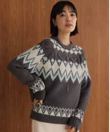 ノルディック柄ニット」に該当するグレー/灰色系のファッション通販