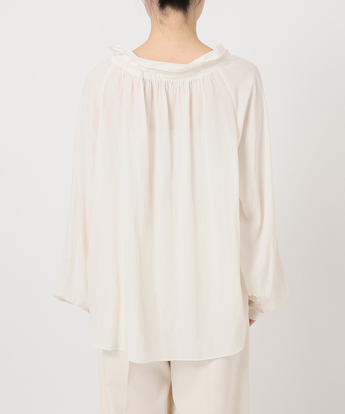 Noble（ノーブル）の「スタンドフリルボウタイブラウス（シャツ/ブラウス・レディース・ブラック/ホワイト・FREE）」の15枚目の写真