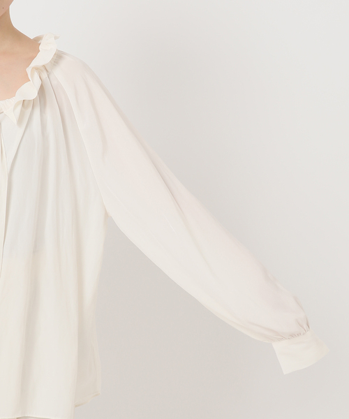 Noble（ノーブル）の「スタンドフリルボウタイブラウス（シャツ/ブラウス・レディース・ブラック/ホワイト・FREE）」の17枚目の写真