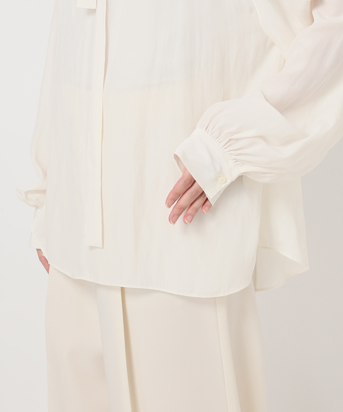 Noble（ノーブル）の「スタンドフリルボウタイブラウス（シャツ/ブラウス・レディース・ブラック/ホワイト・FREE）」の18枚目の写真